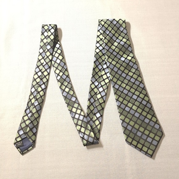 Vintage Jospeh‎ Abboud Men's Classic Tie Green/Blue 100% Silk - Picture 1 of 8